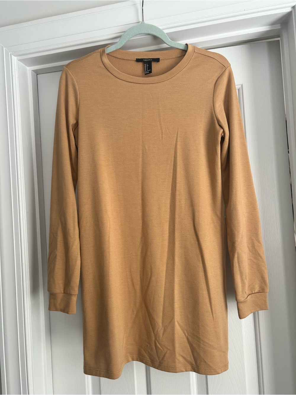 Forever 21 Camel Crew Neck Mini Dress